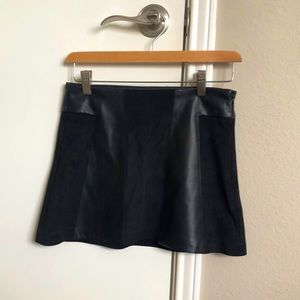 Zara black leather mini skirt